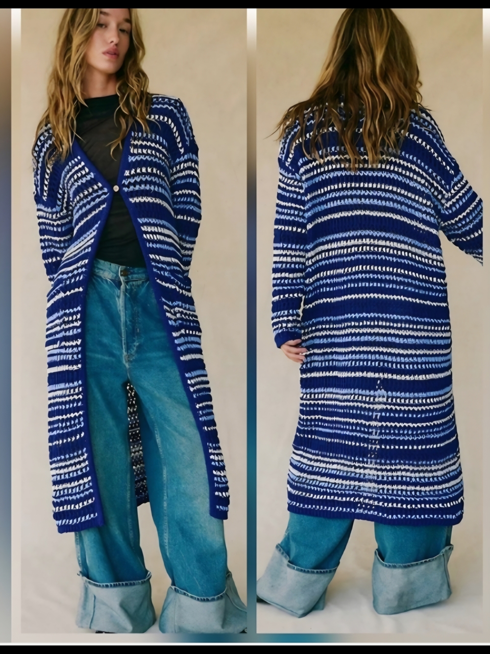 Free People Colette Sweater Cardigan Sz XL